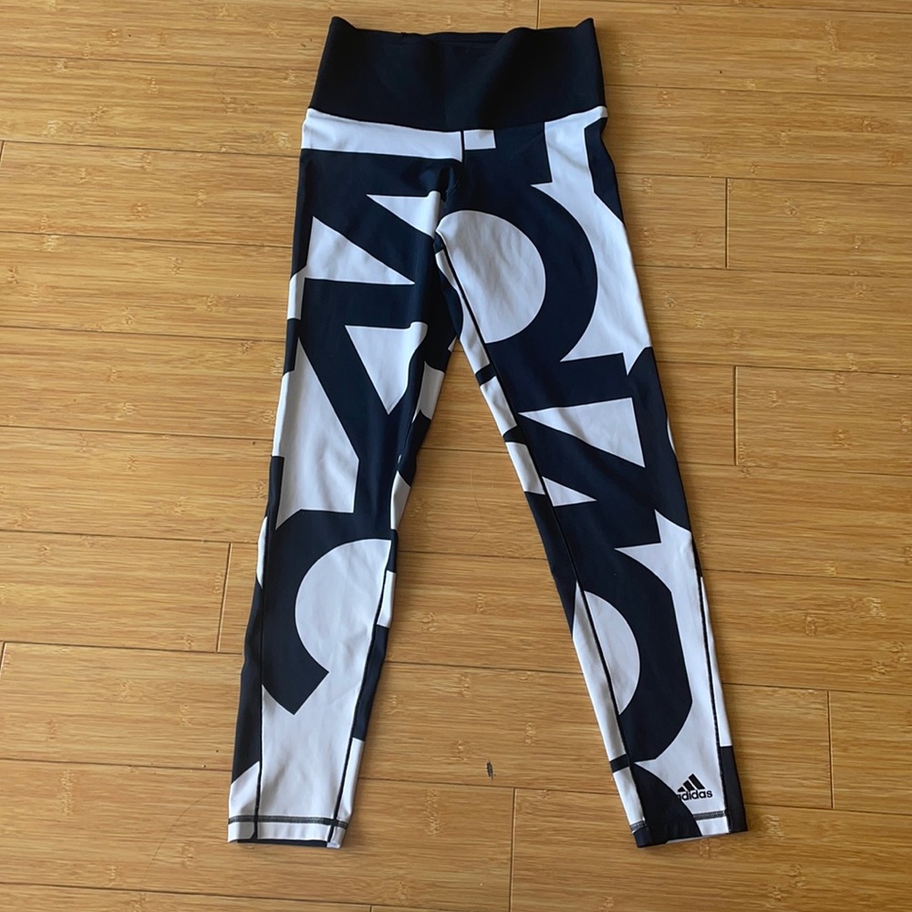 Black and White Adidas Climate Leggings - S